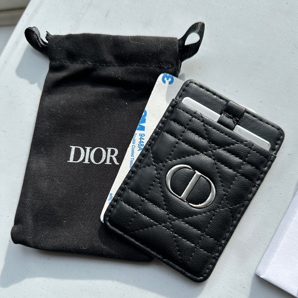Dior Accessories - Dior Black Quilted CD Logo Card Holder with Mirror